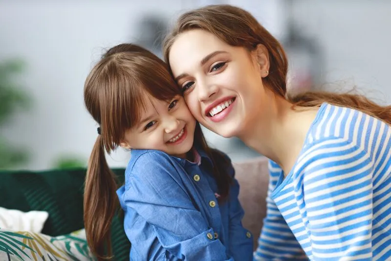 Babysitter with a child