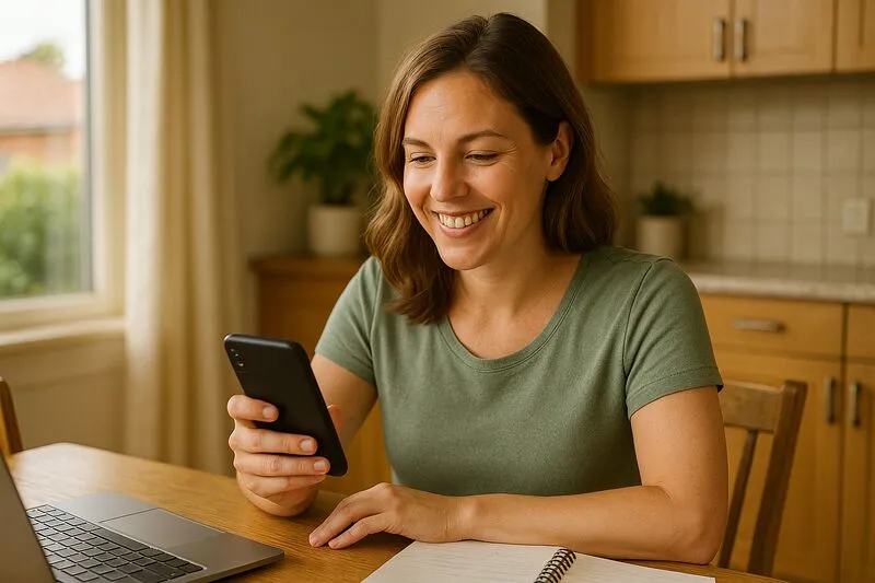Before you find a nanny in Melbourne – a parent browsing nanny profiles online